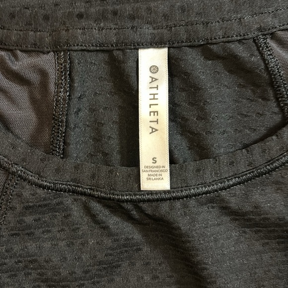 Athleta black mesh short sleeve workout top size small - Picture 3 of 3